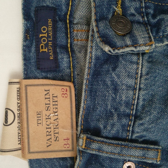 Polo Ralph Lauren the varick men's slim straight leg low rise light blue jeans - Picture 5 of 10